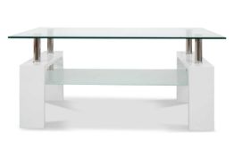 Rrp £299 Sourced From Harvey'S Furniture Boxed Alaska White/Chrome Coffee Table