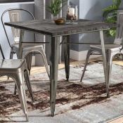 Rrp £160 Boxed Blue Elephant Fortuna Metallic Dining Table