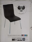 Rrp £120 Boxed Set Of 4 Levv Palermo Black Dining Chairs