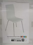 Rrp £120 Boxed Set Of 4 Levv Sienna White Bentwood Dining Chairs