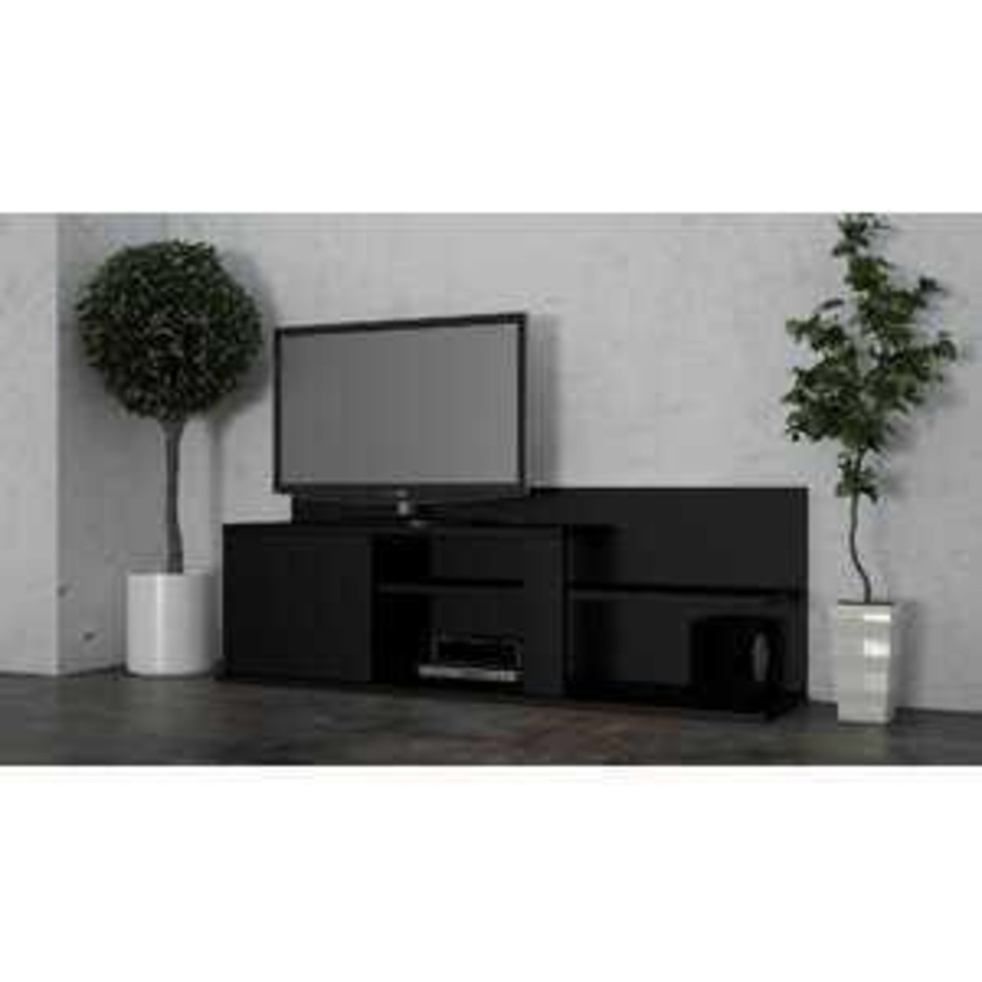 Rrp £85 Boxed Metro Lane Beideman 42" Black Tv Stand - Image 2 of 2