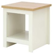 Rrp £70 Boxed Gfw Lancaster Cream Side Table With Shelf