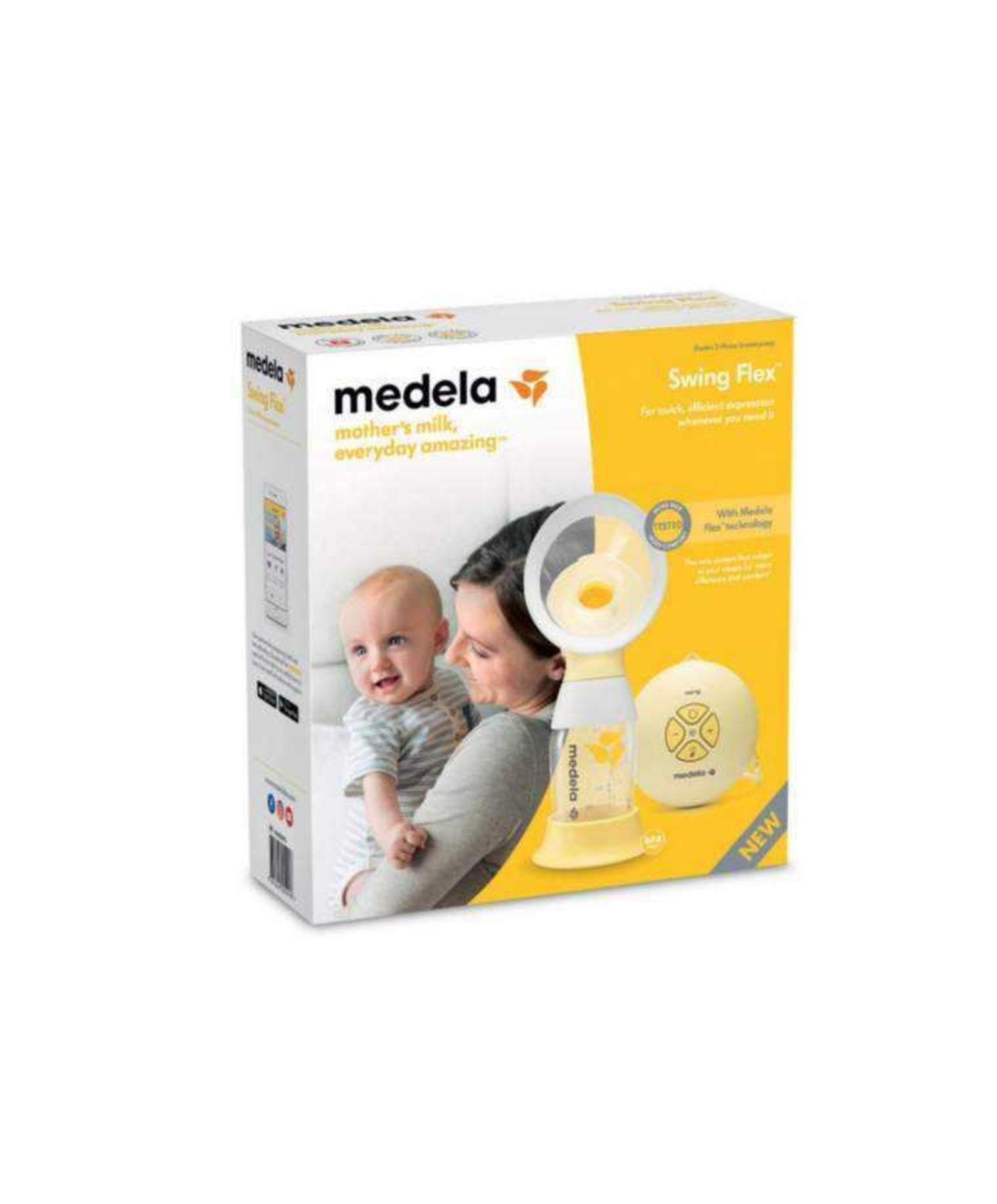 Rrp £110 Boxed Medela Swing Flex Electric 2-Phase Breast Pump With Medela Flex Technology