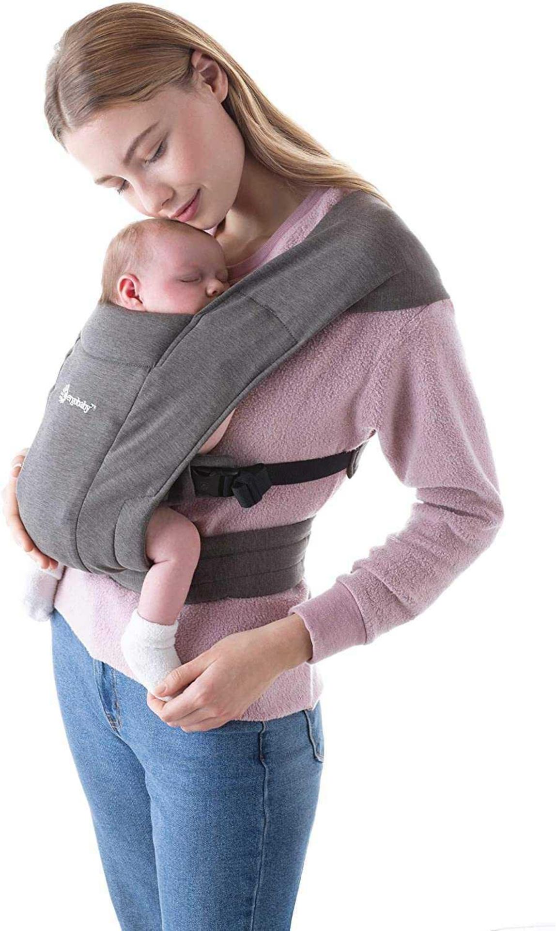 Rrp £80 Boxed Ergo Baby Embrace Baby Carrier Newborn Plus In Heather Grey