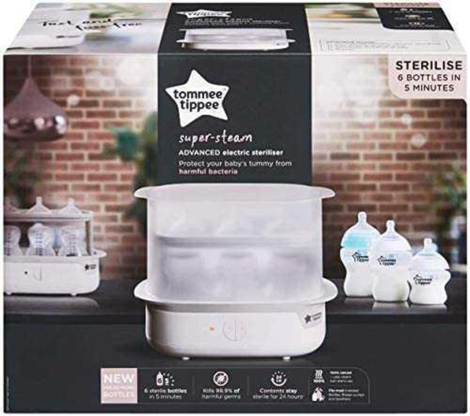 Rrp £80 Boxed Tommee Tippee Super Steam Advanced Electric Steriliser
