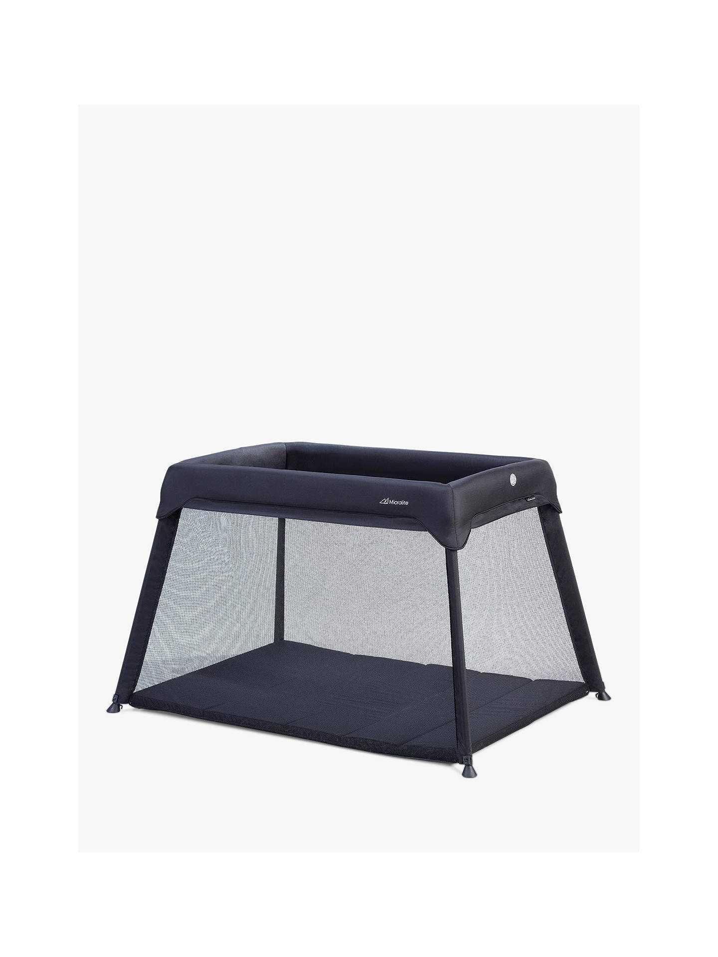 Rrp £135 Boxed Micralite Sleep And Go Lite Travel Cot In Black