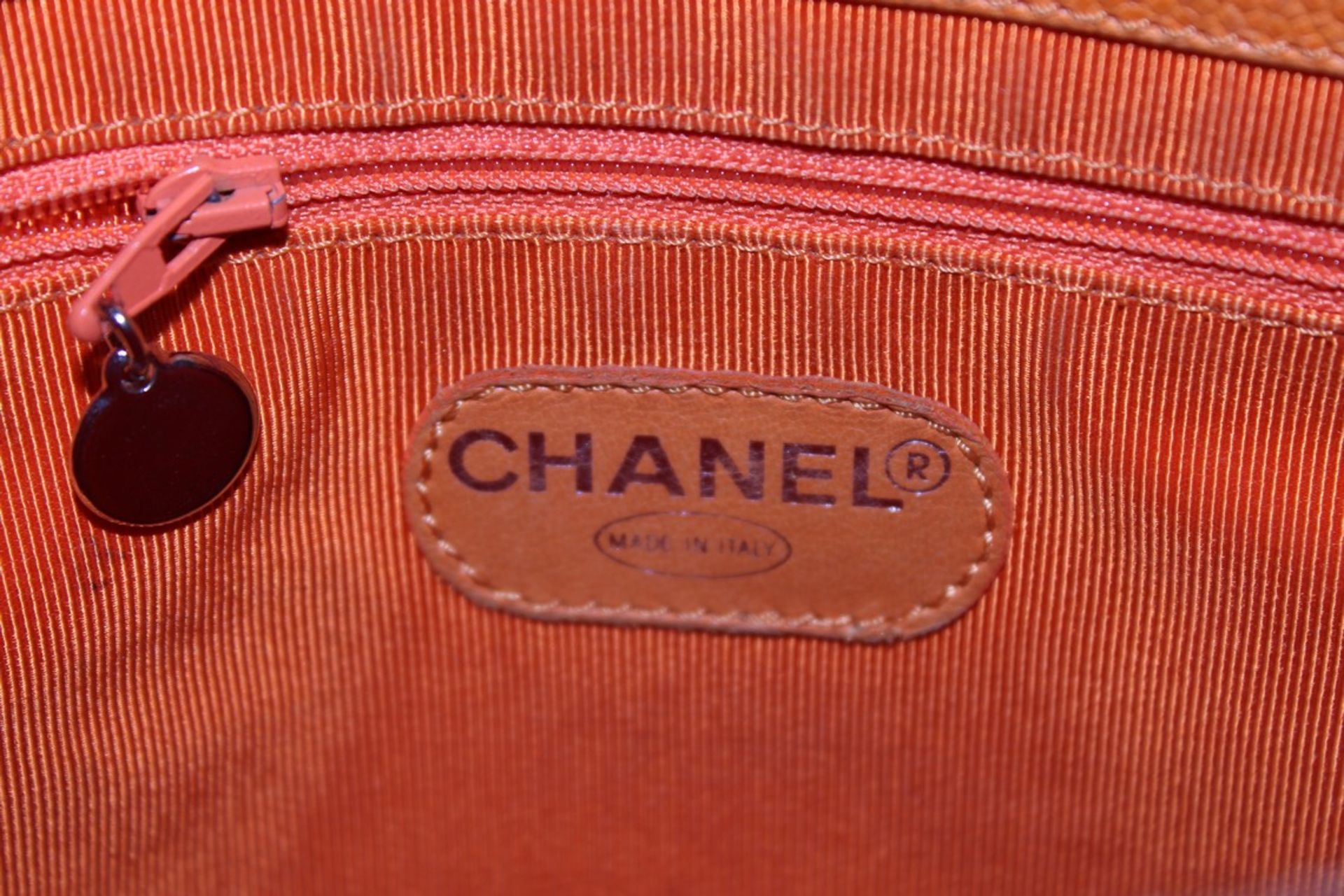 RRP £3,500 Chanel Orange Calf Leather Handbag, Caviar Leather, Orange Leather Straps, 29X25X12Cm ( - Image 4 of 6