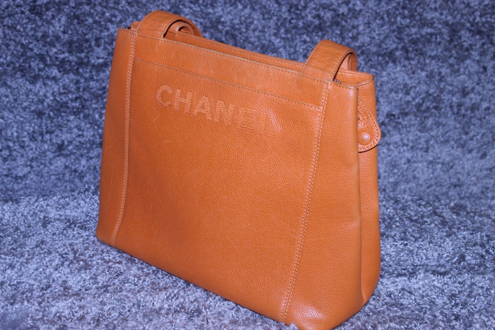 RRP £3,500 Chanel Orange Calf Leather Handbag, Caviar Leather, Orange Leather Straps, 29X25X12Cm ( - Image 2 of 6