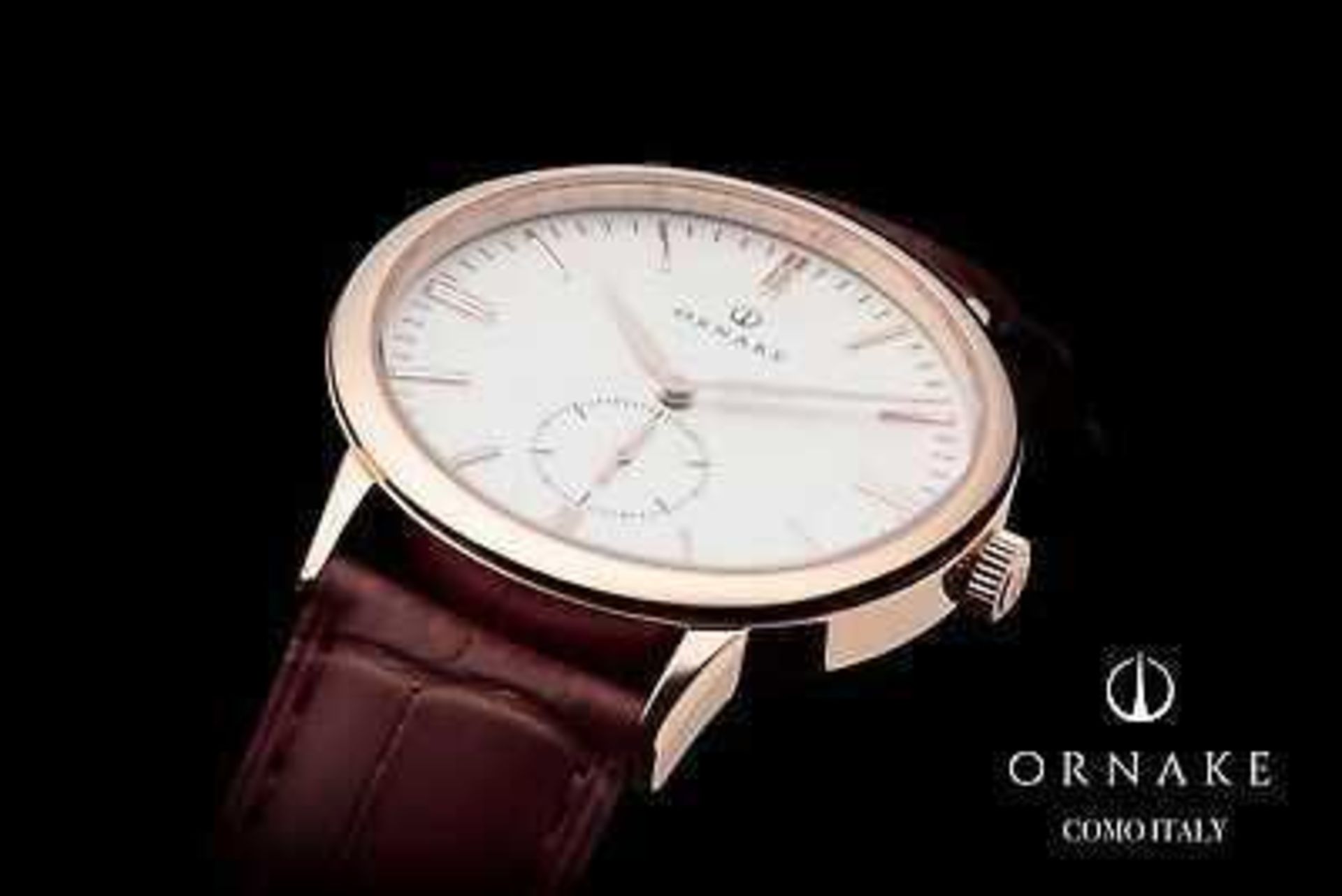 RRP £300. Boxed Ornake Miyota movement luxury timepiece gold and white watch - Image 5 of 5