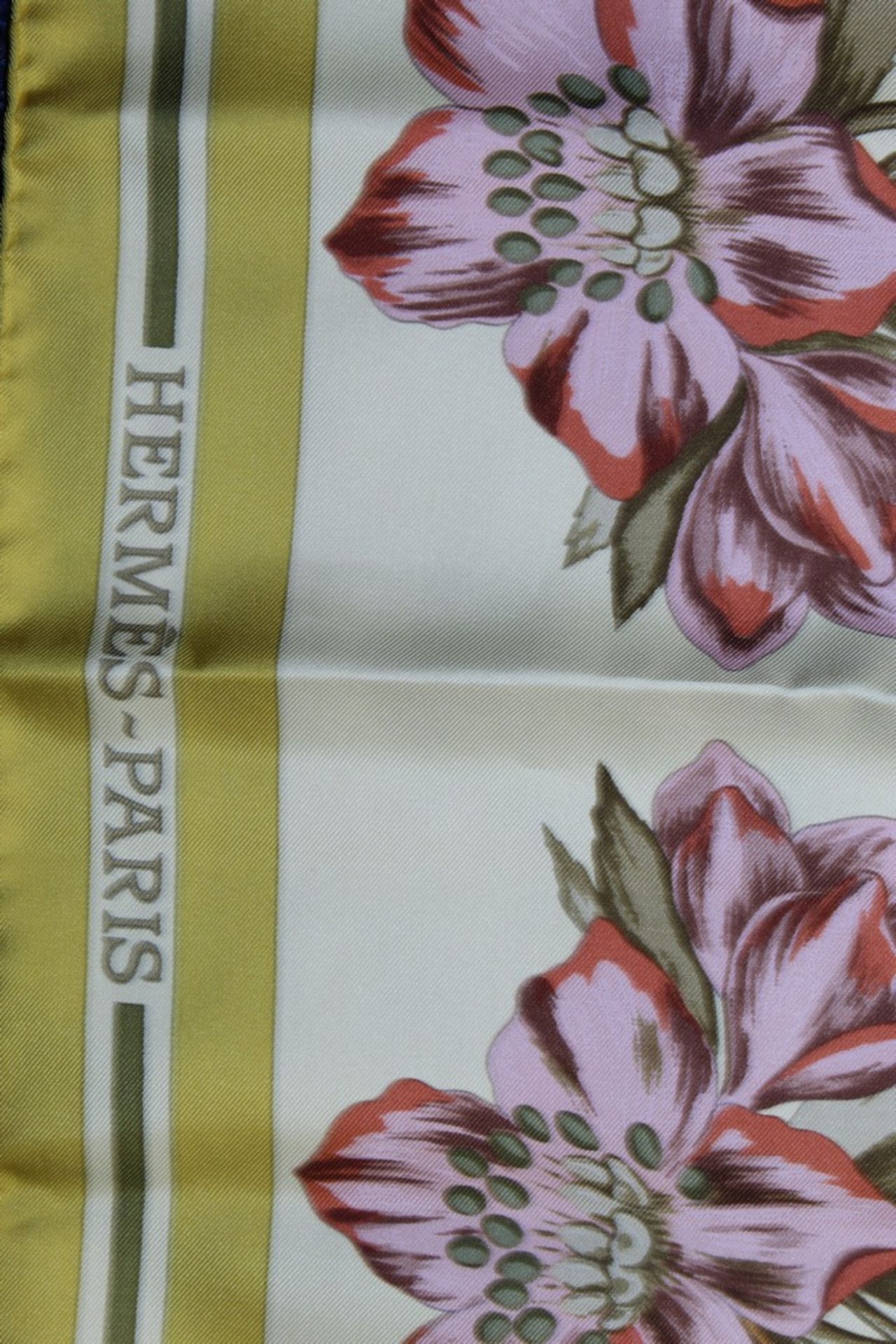 Rrp £680 Hermes 100% Twill Silk Scarf, Aquilegia Othonis By Niki Goulandris, Yellow/Green, 90X90Cm - Image 3 of 5