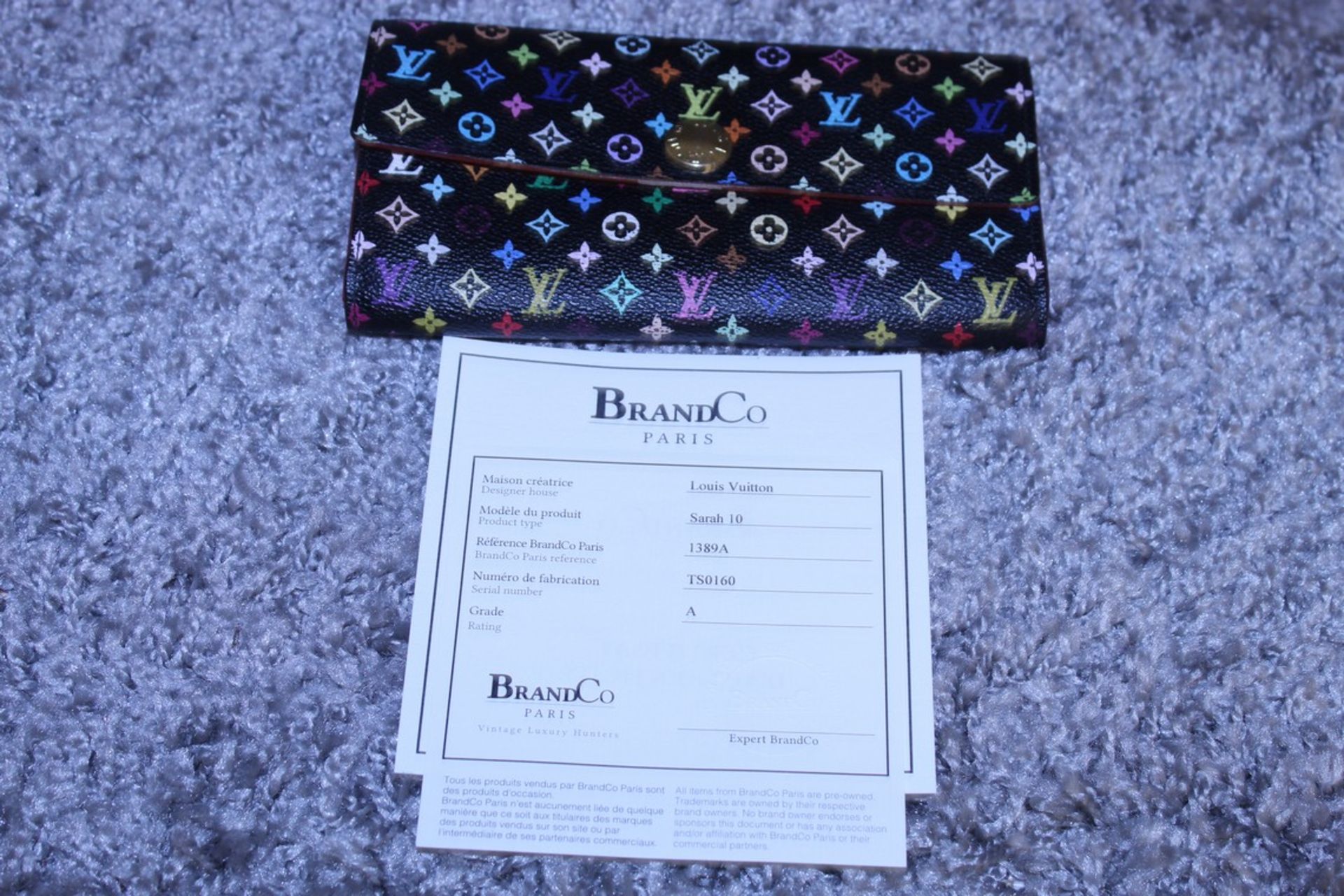 Rrp £900 Louis Vuitton Sarah 10 Wallet, Black/Pink Coated Canvas, Multicolour Monogram 19X10X2Cm ( - Image 4 of 4