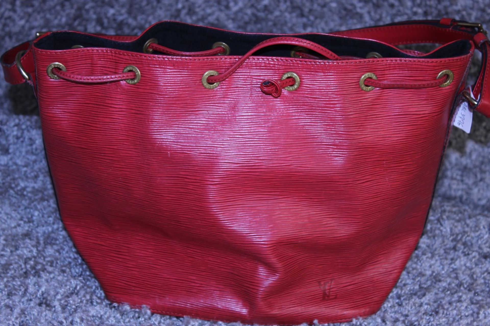 Rrp £925 Louis Vuitton Noe Shoulder Bag, Red Epi Calf Leather,Red Leather Handles, (Production
