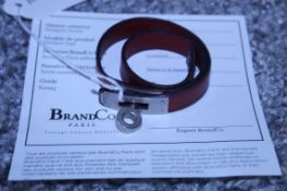 RRP £500 Hermes Kelly Bracelet, Leather Strap, Maroon, 15cm, Condition Rating AB (AAN0020)