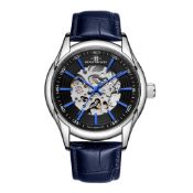 RRP £550 Mens Henry Bridges Infinity Blue Watch, Leather Strap