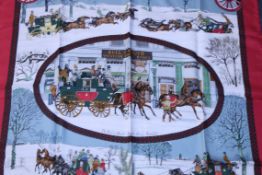 Rrp £680 Hermes 100% Twill Silk Scarf , L'Hiver En Poste By Philippee Ledoux, 90X90Cm, Condition