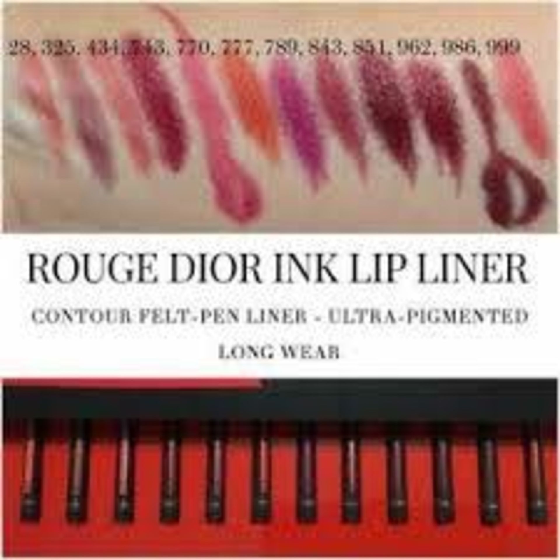 Rrp £125 X5 0.03Fl.Oz Dior Rouge Dior Ink Lip Liner (789) (851) (434) (325) (Ex Display)