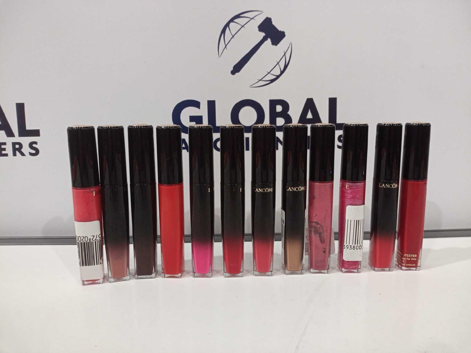 Combined RRP £250 Lot To Contain 12 Lancome L'Absolu Lacquer Lipstick ( Ex Display)