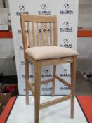 RRP £60 Unboxed Solid Wood High Bar Stool