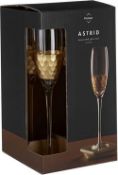 Combined RRP £60 Lot To Contain 2 Boxed Premier Astron Honeycomb Care Champagne Flutes