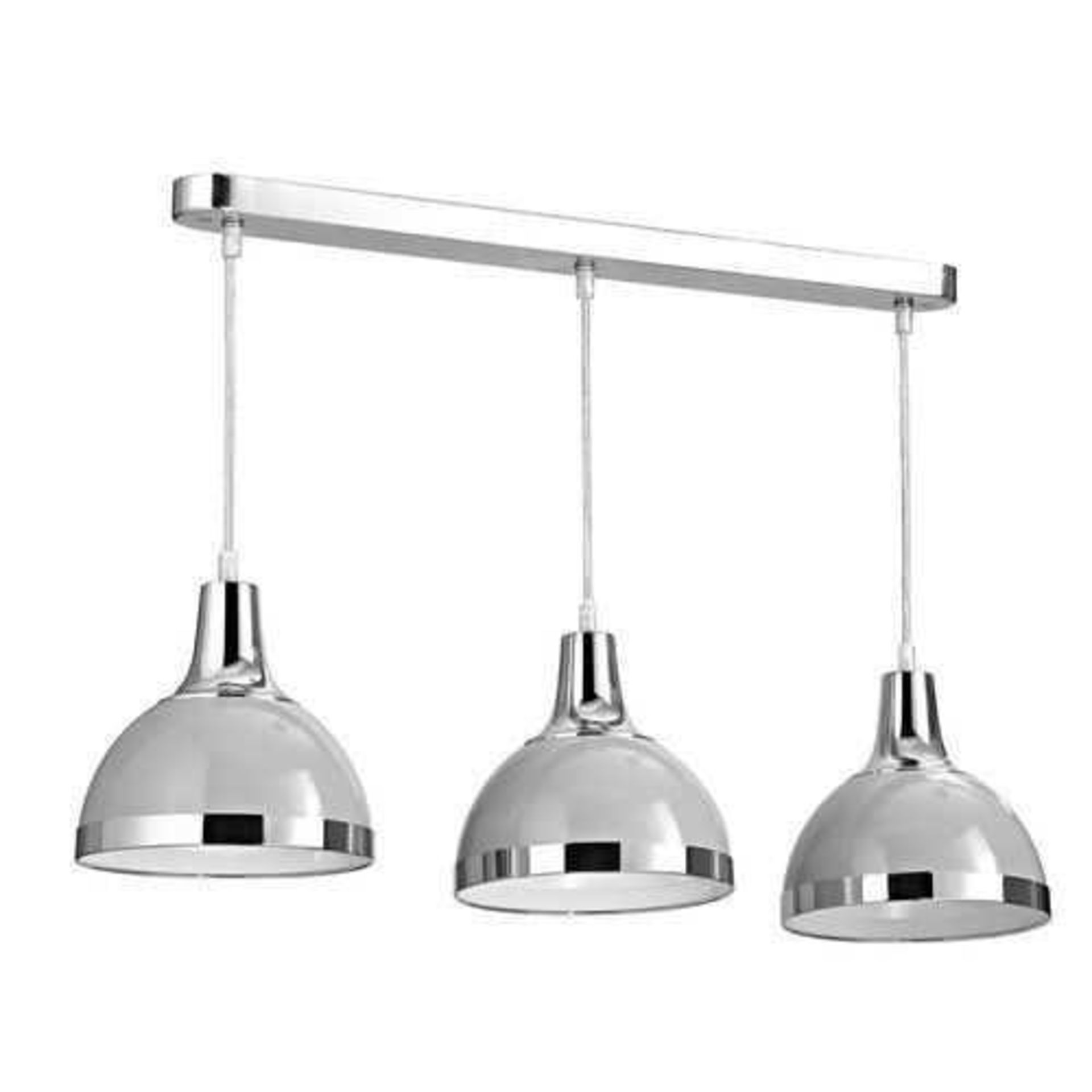 RRP £100 Boxed Premier Glow 3 Light Ceiling Pendant In Chrome