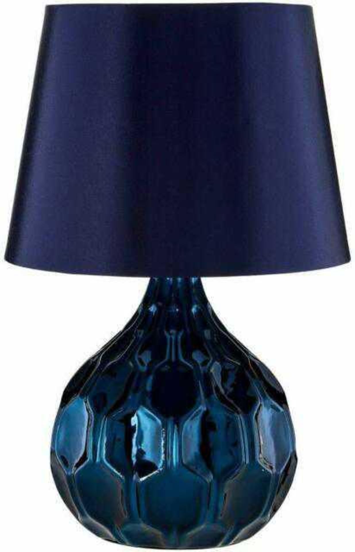 RRP £50 Boxed 55 South Luxury Interiors Ocean Blue Table Lamp
