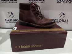 RRP £80 Boxed Men's Base London Brown Burnished Chukka Boots In Size Uk 8