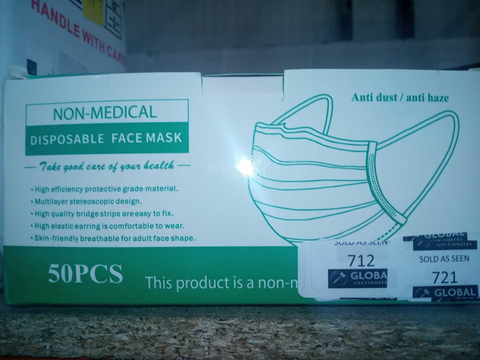 RRP £300 Boxed Non Medical Disposable Face Masks 50 Pieces