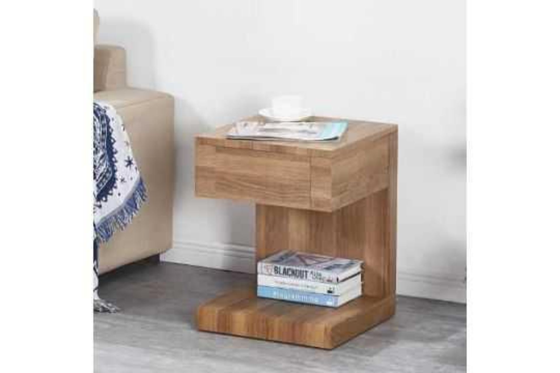 RRP £130 Boxed Dixon Paper Black 1 Drawer Bedside Table