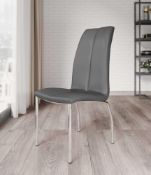 RRP £225 Boxed Set Of 4 Mfs Furniture Boston New Grey Dining Chairs