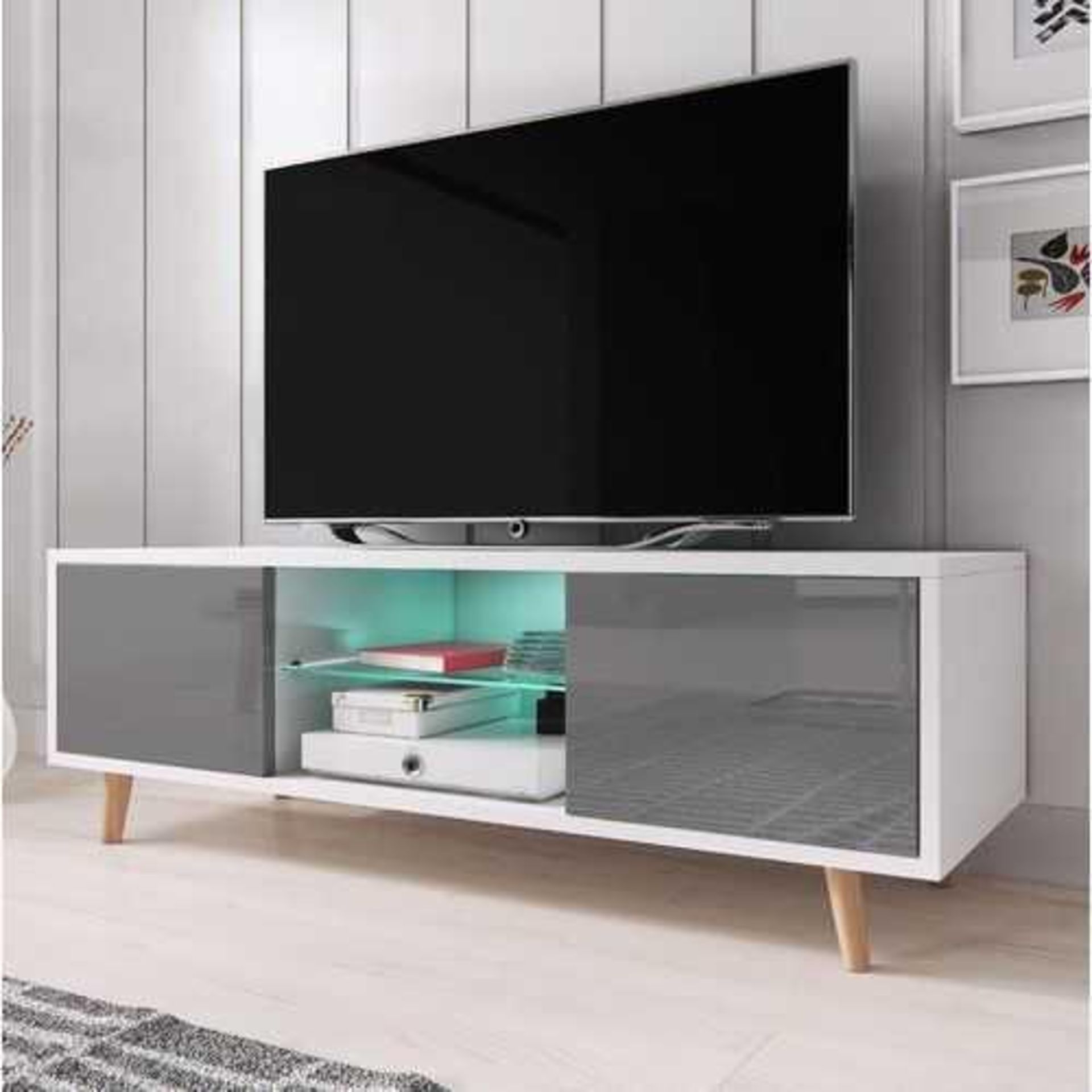 RRP £140 Boxed George Oliver 55" Desert Palms Tv Stand