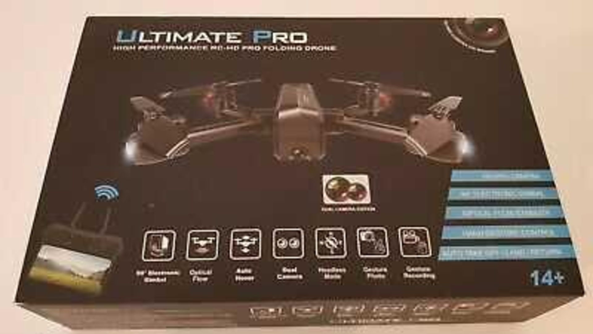 RRP £100 Boxed Ultimate Pro High-Performance Rc Hd Pro Folding Drone