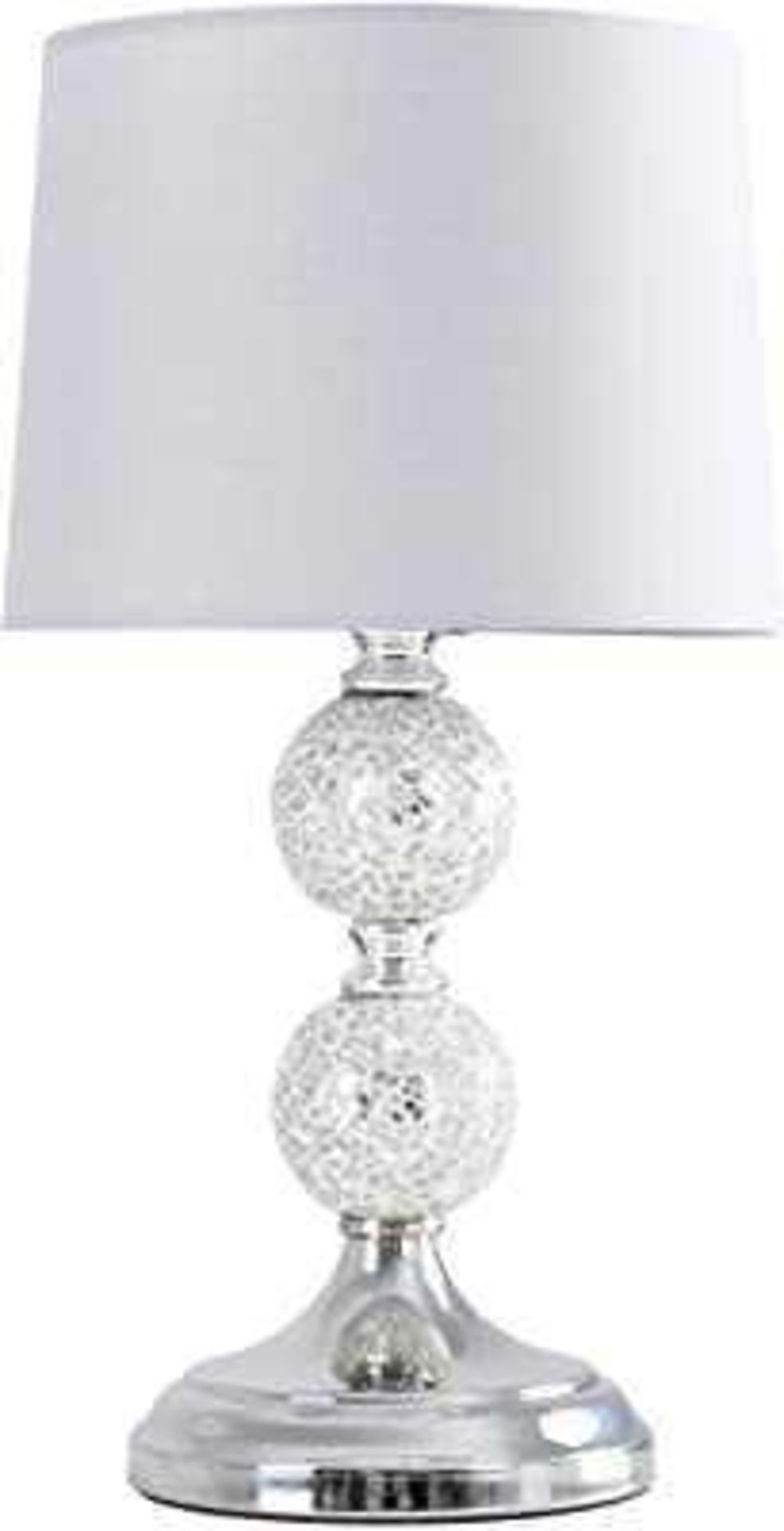 RRP £30 Each Crackle Effect Table Lamp With Grey Shade