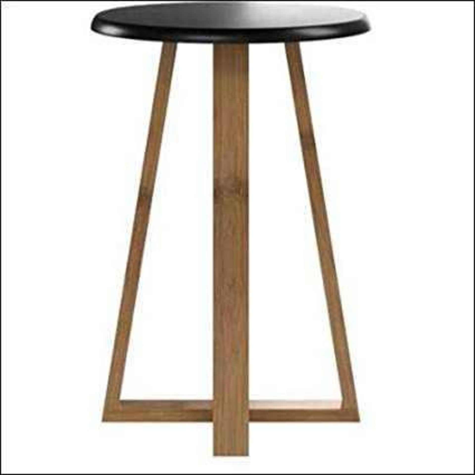RRP £40 Each Boxed Maison By Premier Viborg Round Stool Bamboo With Black Top