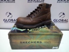 RRP £50 Boxed Sketches Dark Brown Work Safety Shoes