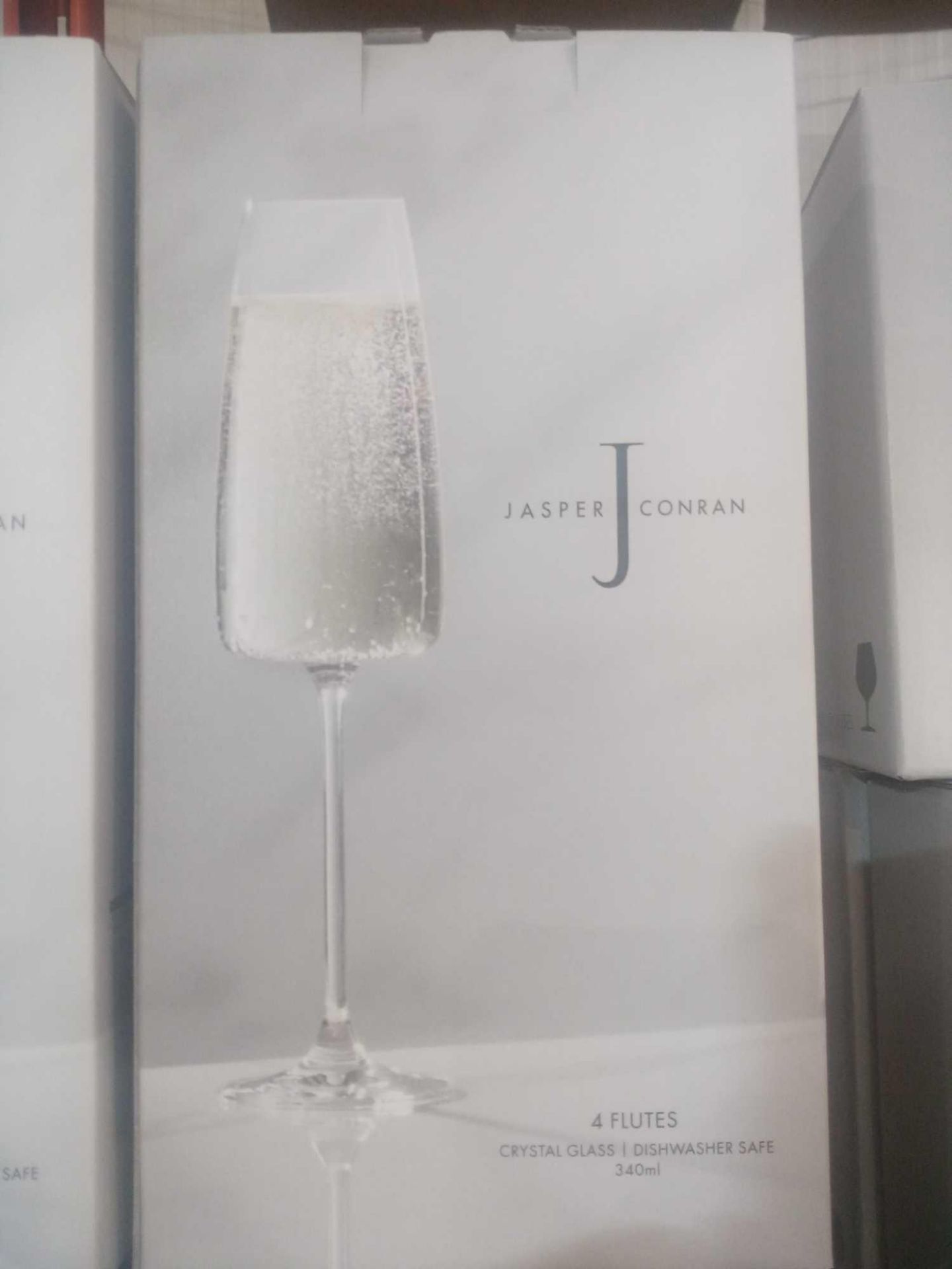 RRP £30 Boxed Jasper Conran Set Of 4 Crystal Glass Flutes