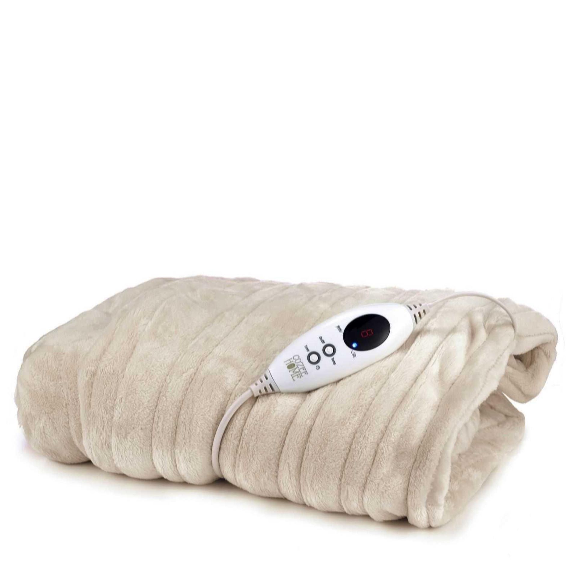 RRP £60 Unbagged Electric Heated Blankets In Grey And Cream - Image 2 of 2