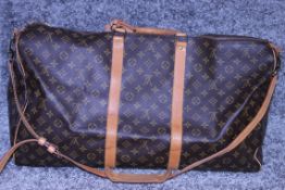 Rrp £1,800 Louis Vuitton Keepall 60 Bandouliere Travel Bag, Brown Coated Canvas Monogram, 60X26X31Cm