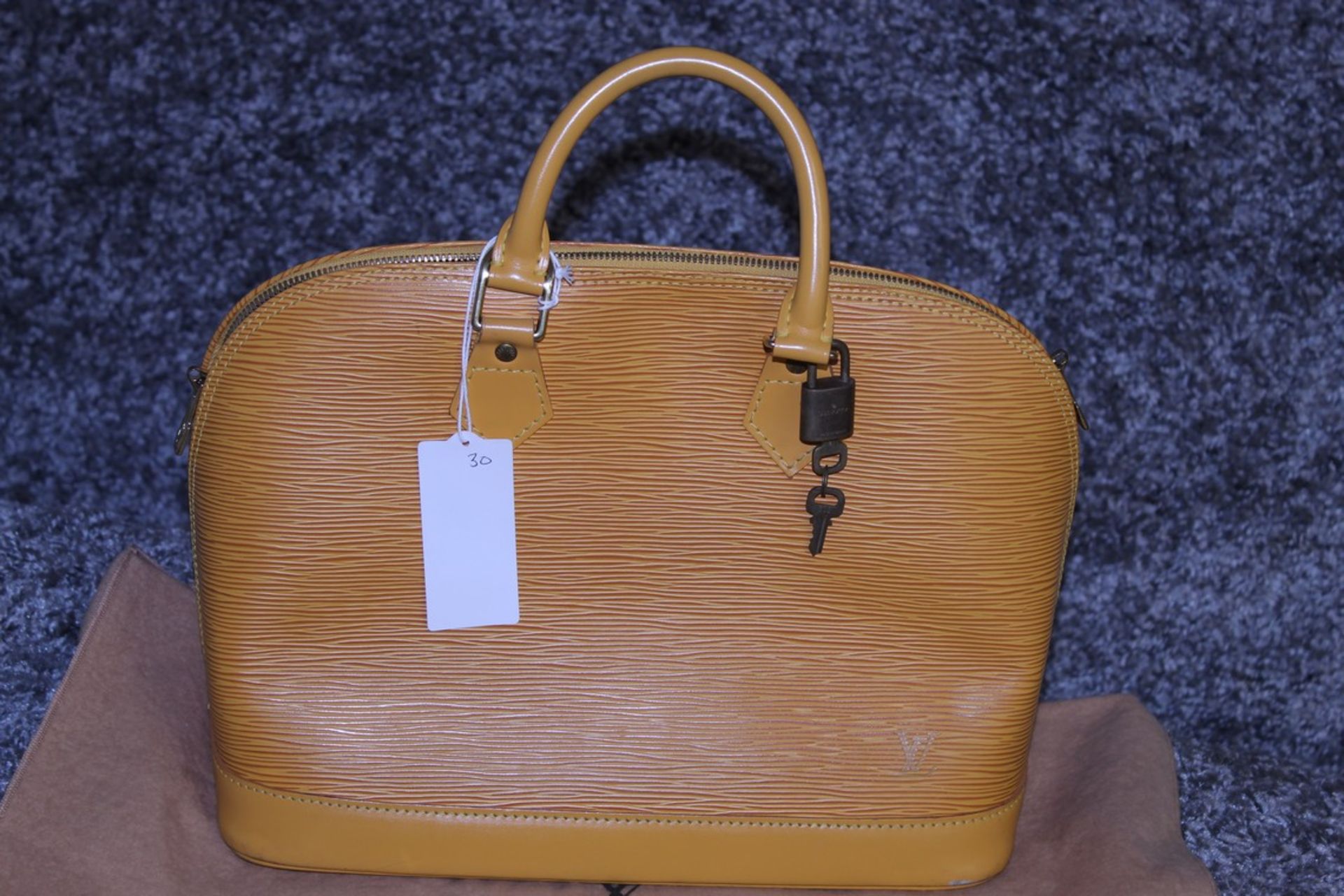 RRP £1,700 Louis Vuitton Alma Yellow Calf Epi Leather Handbag, Complete with Cadena, Keys & Dust Bag