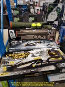 5 ITEMS – 2 X BALL LAUNCHER, 1 X STEALTH CROSSBOW & 1 X STRYKER CROSSBOW & TARGET COMBO PACK