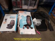 CONTENTS OF FLOOR – TO INC HOMEDICS SHIATSU MASSAGER WITH HEAT, TRIPLE MODE BACK MASSAGE CHAIR &