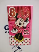 RRP £648 Box To Contain 54 Brand New Packs Of 6 Minnie Mouse 8 Today Oh My Birthday Cards (Sourced F