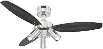 RRP £100 Boxed Westinghouse 105Cm Jet Plus Ceiling Light With Fan