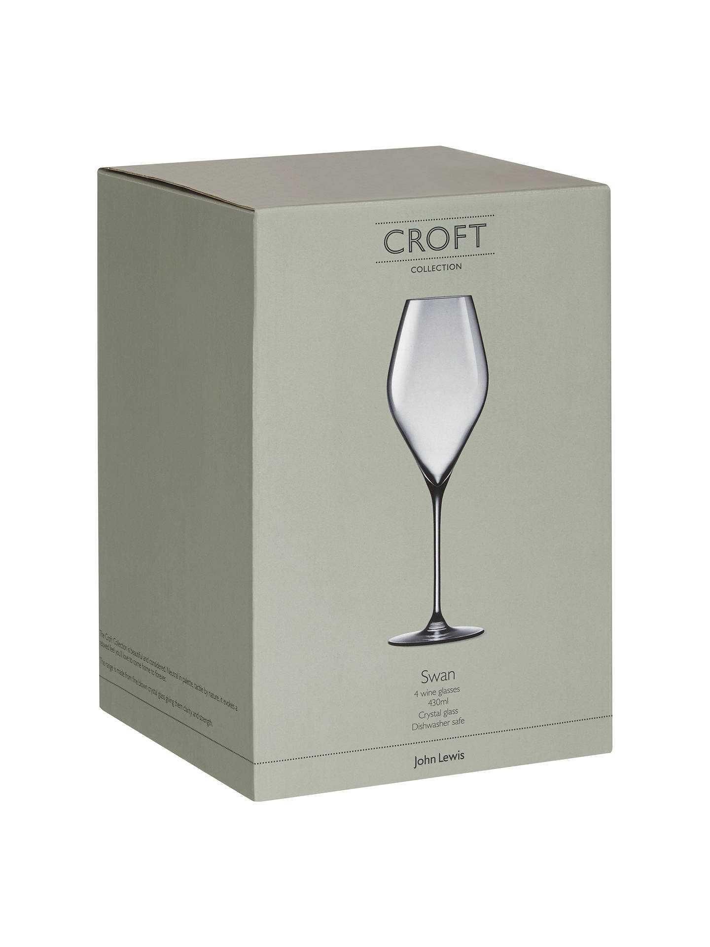 RRP £120 Lot To Contain 4 Boxed John Lewis Croft Collection Swan Set Of 4 Wine Glasses