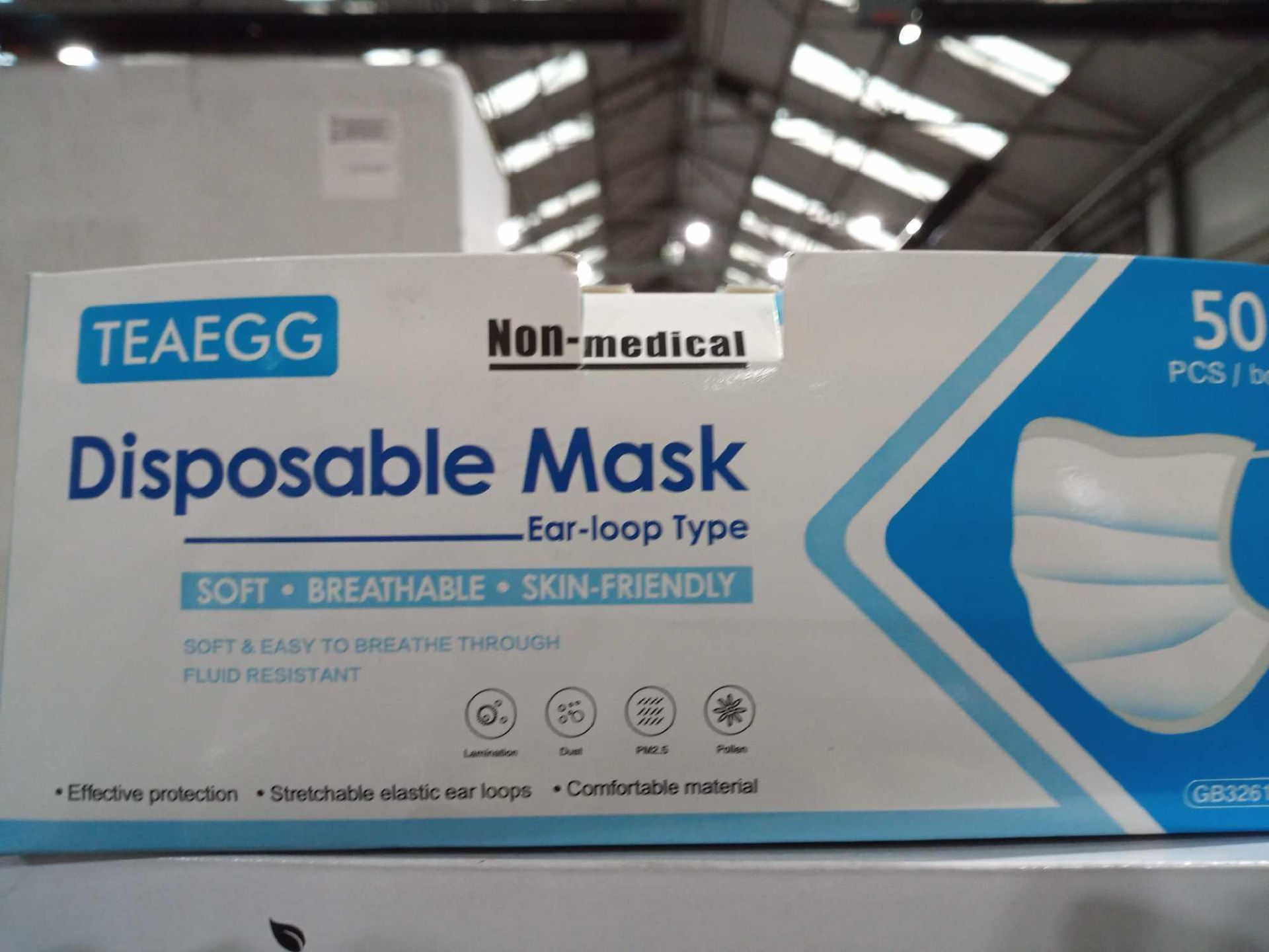 RRP £300 Box To Contain 50 Brand New 3-Ply Disposable Early Type Soft Breathable Skin Friendly Masks