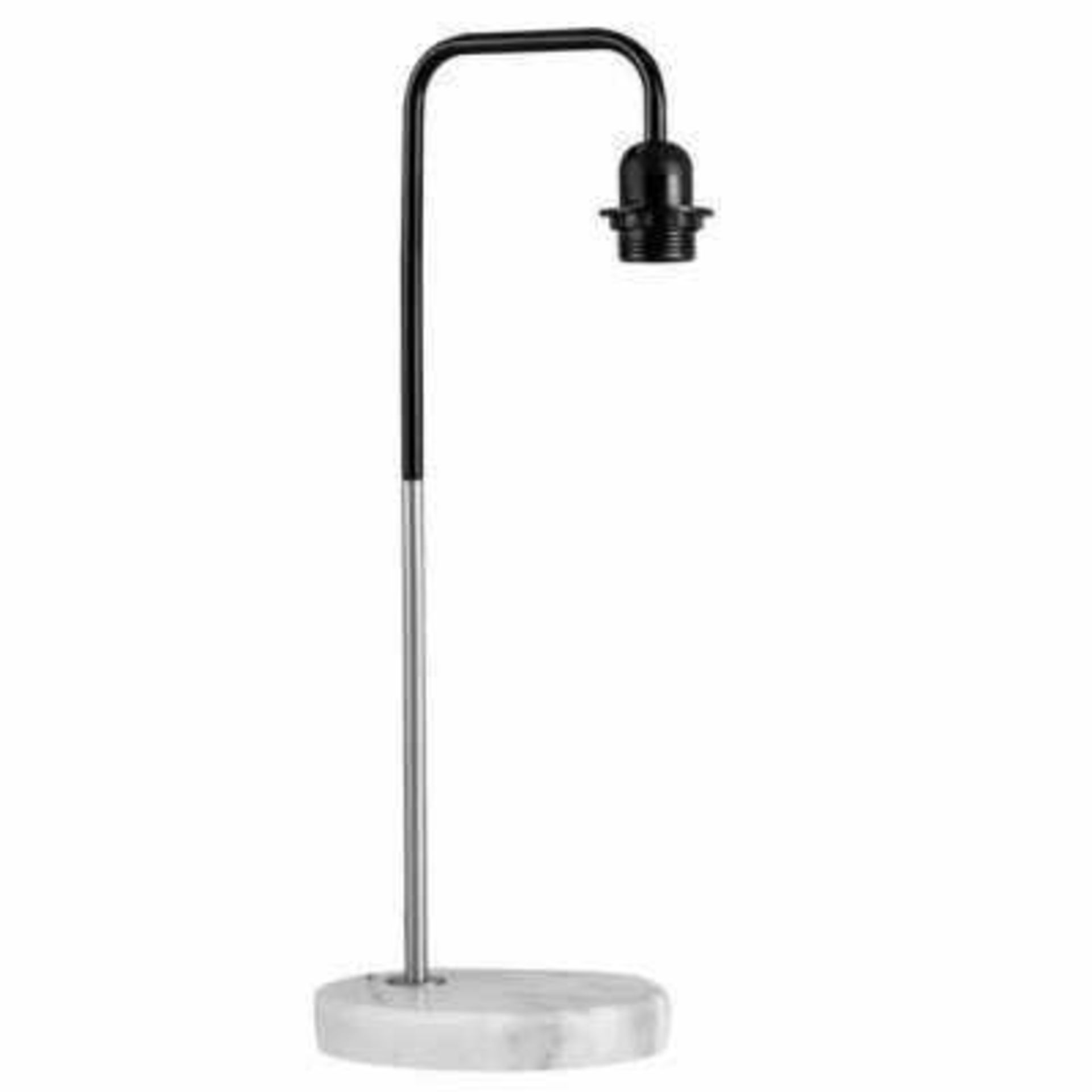 RRP £50 Boxed Minisun Tailsman Black And Satin Nickel Table Lamp