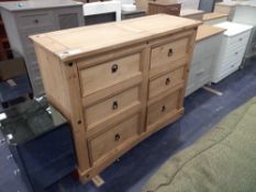 RRP £400 Wooden Pine 6 Draw Chest Of Drawers