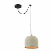 RRP £110 Boxed Maytoni Edgehill 1-Light Dome Pendant Ceiling Light In Stone