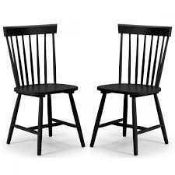 RRP £100 Boxed Set Of Two Torino Dark Wooden Chairs Black