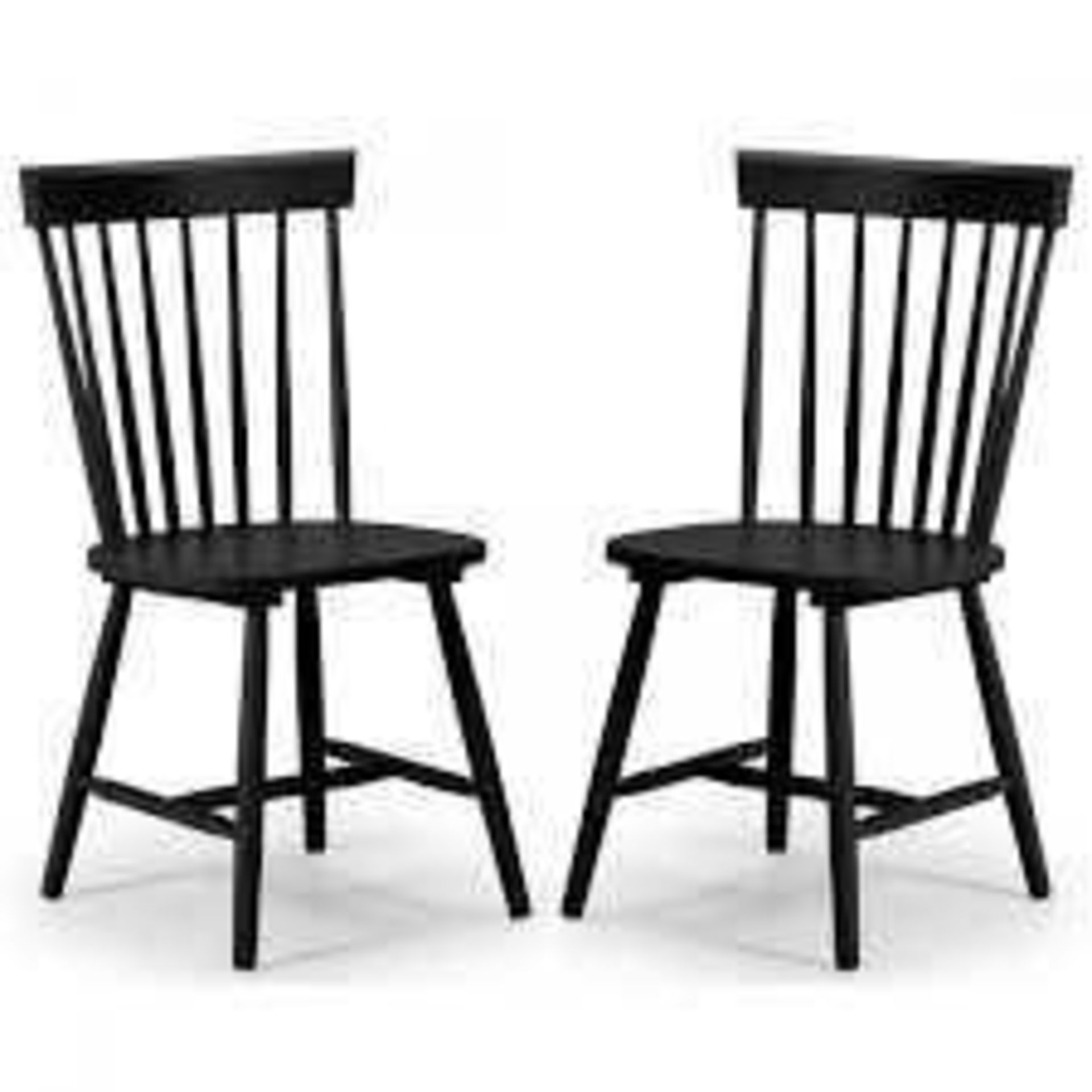 RRP £100 Boxed Set Of Two Torino Dark Wooden Chairs Black