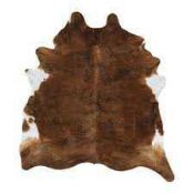 RRP £260 Union Rustic Dane Handwoven Cowhide Dark Brown Rug